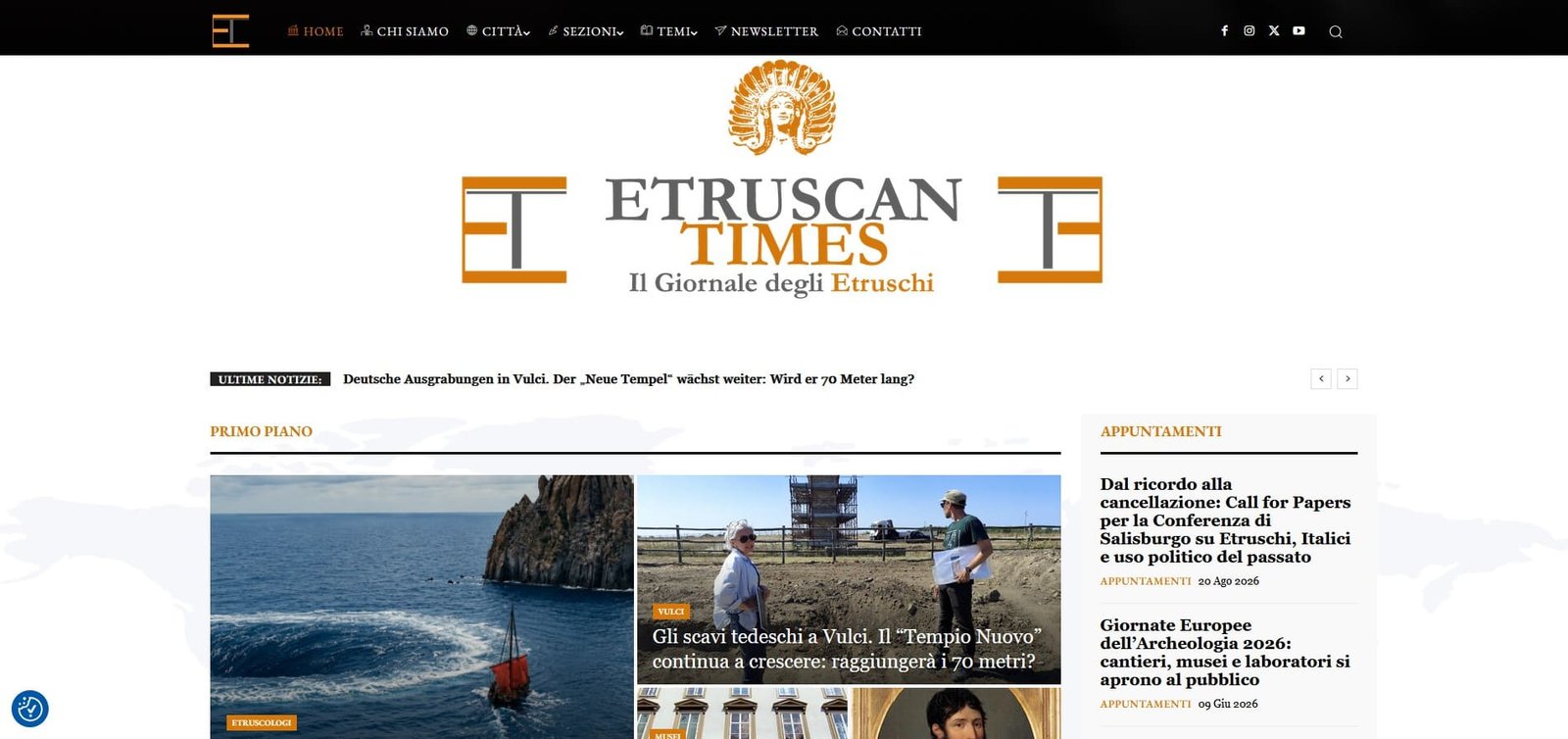 Anteprima homepage del sito Etruscantimes.com